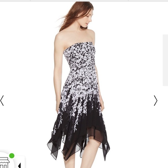 White House Black Market Dresses & Skirts - NWT Women’s White House Black Market Strapless Black/White Floral Dress
